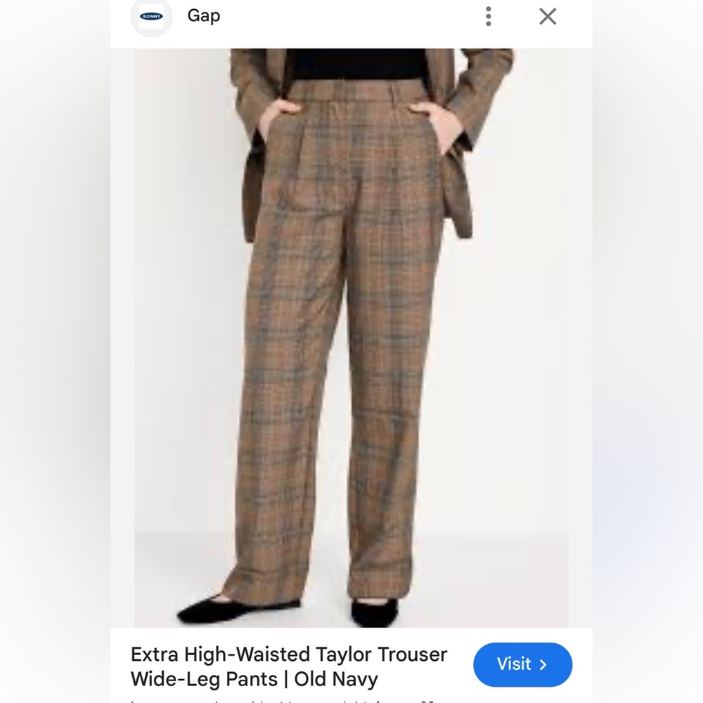 Old Navy plaid Taylor wide leg trousers